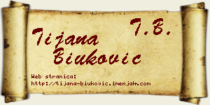 Tijana Biuković vizit kartica